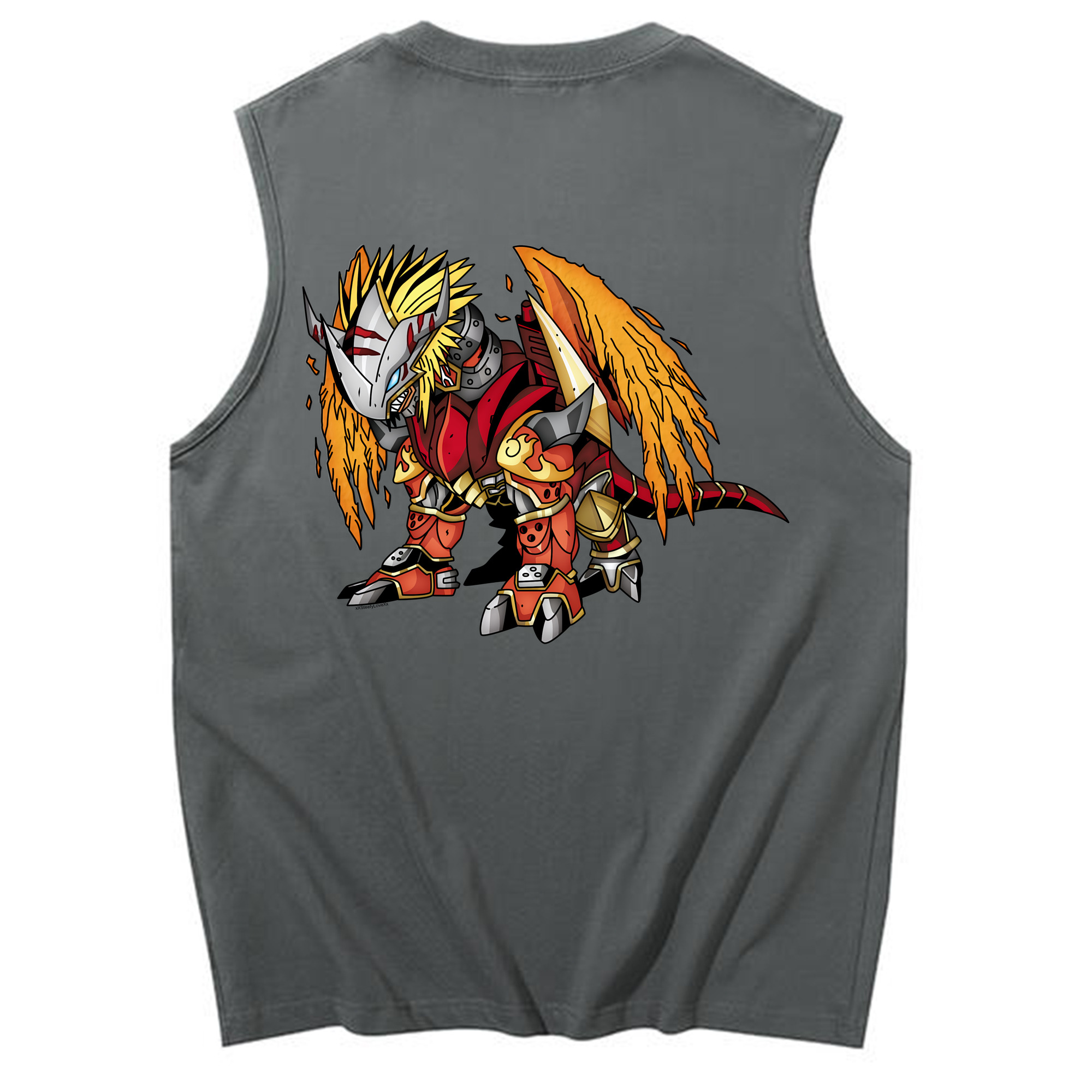 （画像用） Digimon デジタルモンスター/デジモン コットン100％タンクトップ（背面プリント）